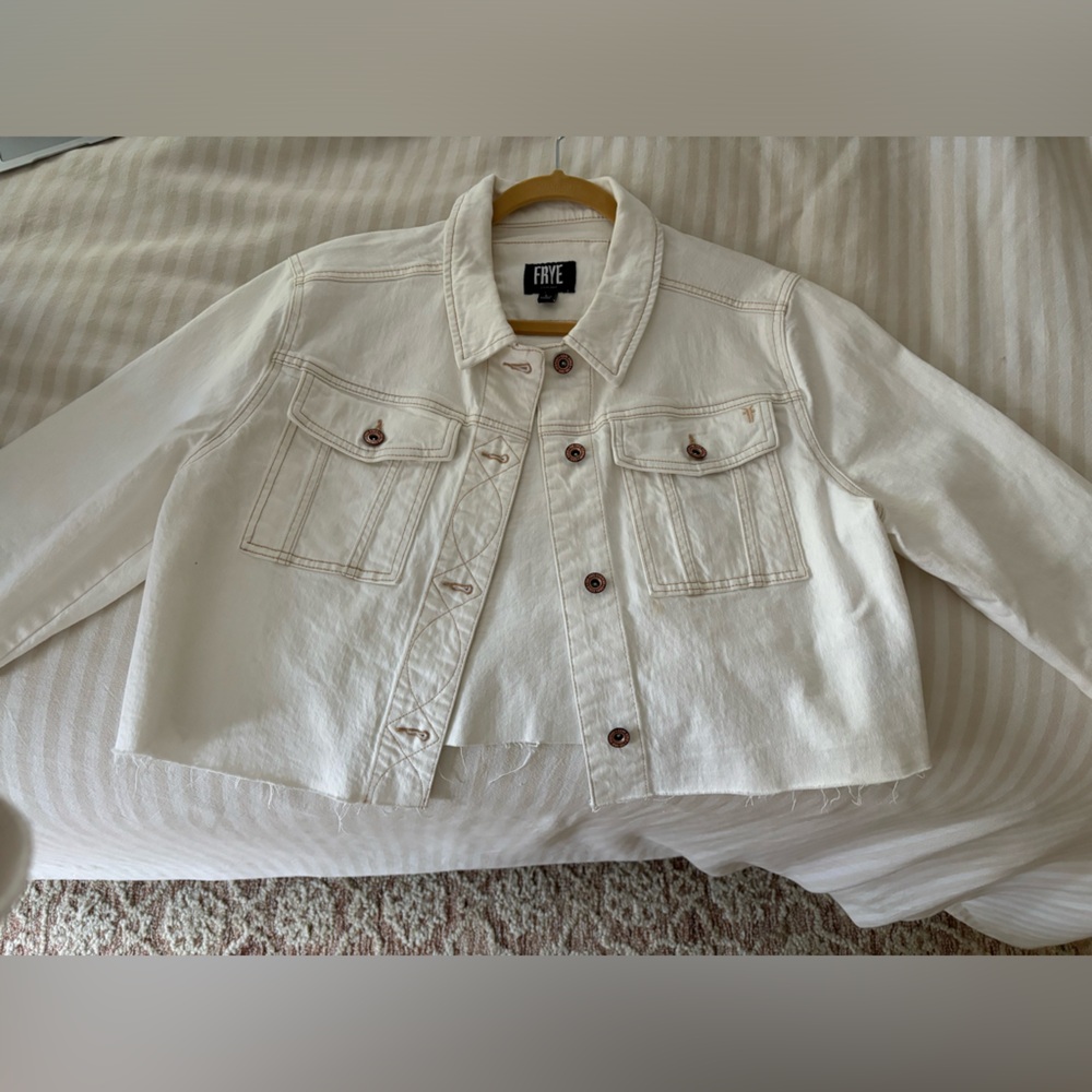 FRYE white jean jacket